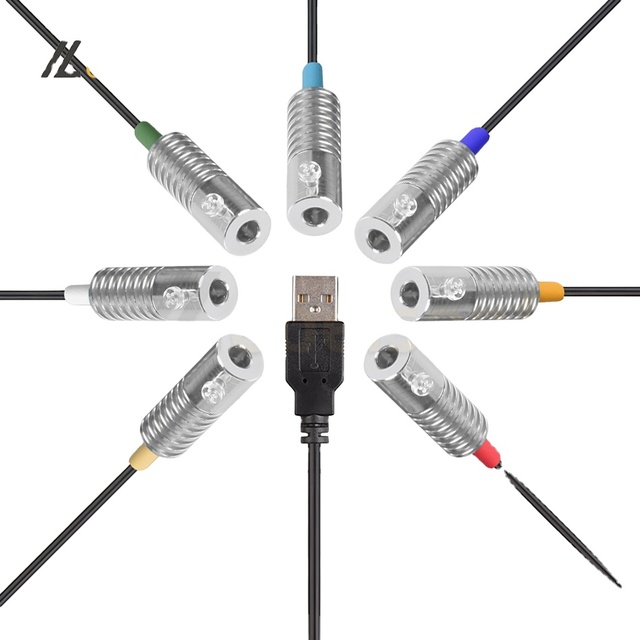 New USB DC 5V 1.5W Mini LED Red Ice Blue Green Yellow Warm White Light Illuminator for 5mm Side Glow Fiber Optical Lamp