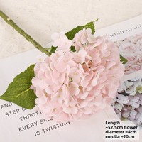 IRAND Fleurs d'hortensia artificielles à tige unique, toucher réel, broderie en dentelle, haute qualité, prix d'usine en gros, fournisseur en vrac