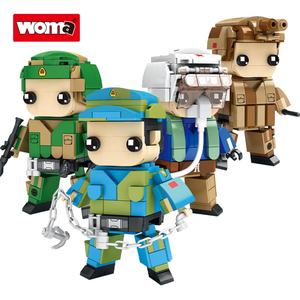 TOYS C0854 Children Day Kids Birthday Gifts Plastic Small Building Block Soldier <b>Action</b> <b>Figure</b> Family Game - Product Image 1