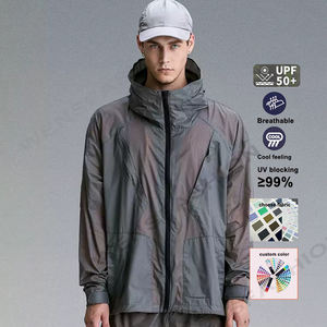 제조업체의 경량 100% 나일론 야외 윈드 브레이커 UPF50 + UV 보호 접이식 메쉬 빠른 건조 통기성 래쉬가드 - Product Image 1