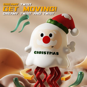 Peluche poulpe marcheur de Noël, jouet en peluche mignon, cadeau de Noël avec Père Noël et rennes - Product Image 5