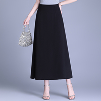 Jupes pour femmes de haute qualité OEM, élégantes, taille haute, unies, fluides, coupe trapèze, longueur midi, pour le bureau, décontractées, professionnelles