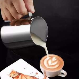 Jarra Espumadora de Leche Reutilizable de Acero Inoxidable 5oz/8oz/12oz/20oz/32oz/50oz para Café/Cappuccino Barista Vaporizador <span class=keywords><strong>Espiral</strong></span> Cabeza Plana - Product Image 5