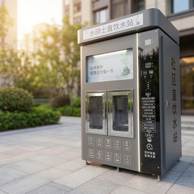 Smart Community Hydrogen Water Vending Machine  Scan Code/Card/Coin, RO Filtration, Customizable Mineral & pH Balance