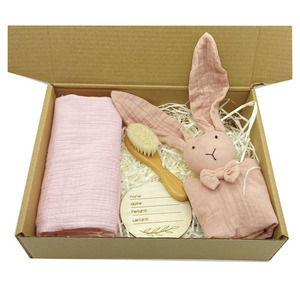 Cofanetto in mussola di cotone morbido di bambù per neonati e bambine regalo regalo unico per <span class=keywords><strong>Baby</strong></span> Shower benvenuto all'ingrosso - Product Image 4