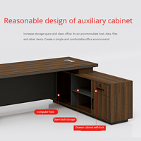 Bureau de direction moderne de luxe en forme de L, table de bureau en bois pour mobilier de bureau
