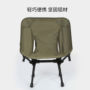 เก้าอี้พับสำหรับตั้งแคมป์กลางแจ้ง อลูมิเนียมอัลลอยด์ พนักพิงต่ำ สีเขียวทหาร น้ำหนักเบา พกพาสะดวก เหมาะสำหรับชายหาด ตกปลา เก้าอี้ทรงพระจันทร์ - Product Image 4