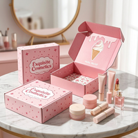 Boîte d'emballage cosmétique personnalisée en gros, boîte en papier imprimée sur mesure, boîte en carton ondulé pour coffrets cadeaux de maquillage