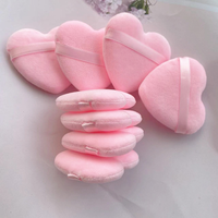Vente en gros de houppettes de maquillage roses personnalisées avec votre logo, houppettes cosmétiques noires avec logo personnalisé pour poudre