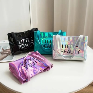 <span class=keywords><strong>Sac</strong></span> à main mini en <span class=keywords><strong>cuir</strong></span> PU imperméable personnalisé avec logo de mode en gros, <span class=keywords><strong>sac</strong></span> de shopping tendance holographique pour filles et femmes - Product Image 1