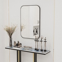 Miroir Mural Cadre en Verre Argenté Écologique 5MM pour Salon Moderne avec Console Table en Marbre