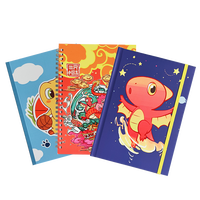 Agenda scolaire A5 à spirales avec impression florale personnalisée de dessins animés 2023