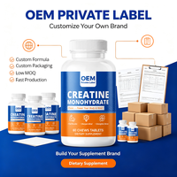 Comprimés de créatine monohydrate en marque blanche, supplément nutritionnel sportif pour adultes, soutien à la performance musculaire et à l'énergie, fabricant OEM