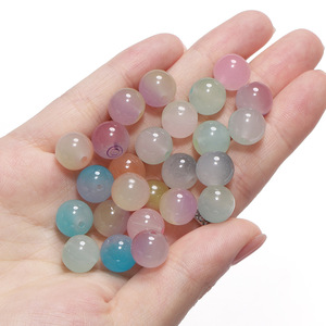 Perles rondes imitation jade 8 mm, dégradé bicolore, perles en vrac pour la fabrication de bijoux, bracelets et colliers DIY - Product Image 3