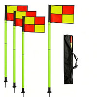 Poteau de marquage en PVC de 1,5 m avec drapeau en polyester, marqueur de coin de terrain de football pour l'entraînement et la pratique de l'agilité