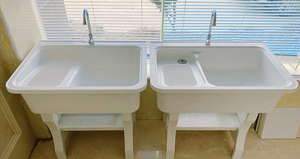 Plan de travail en pierre de quartz pour la maison, bac à linge, meuble pour machine à laver, lavabo, planche à laver, lavabo de <span class=keywords><strong>balcon</strong></span> - Product Image 3