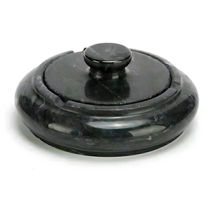 Cenicero de Mármol Negro Pulido Stonekocc con Tapa, Accesorio de Alta Gama para Fumadores, para Espacios de Lujo en Hoteles - Product Image 2
