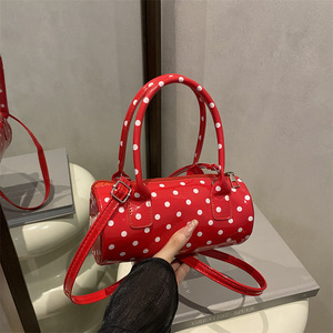 Bolsa de Poás Feminina 2025 Nova Retro Francesa Estilo Mensageiro Exquisita e Portátil Redonda - Product Image 2