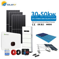 Sistem Surya Hibrida Komersial 50kW Growatt 50K-XHU 4 MPPT Panel 80x630W Baterai Rak HV 40.96kWh untuk Kantor Pabrik Gudang