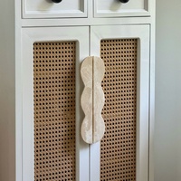 SAIDKOCC Poignée de porte personnalisée en marbre, forme ondulée, travertin Calacatta blanc, accessoires de quincaillerie modernes pour armoire de villa