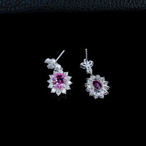 925 silver powder blue treasure <b>earrings</b> oval light luxury <b>earrings</b> - Product Image 4