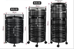 Low Price Wheeled Kitchen Bathroom Rotating <strong>Shelf</strong> <strong>Baskets</strong> Fruit Vegetable Storage Racks Kitchen Trolley Cart Organizer - Product Image 2