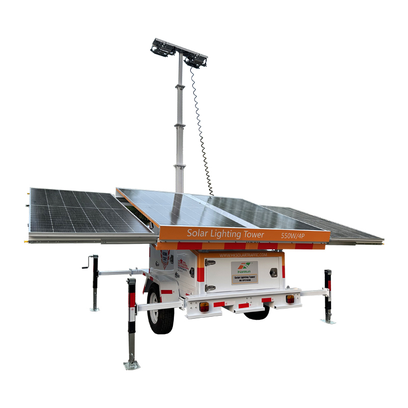 Trailer-Mounted Telescopic Solar Light Tower 4-9M Hydraulic Mast Monocrystalline Silicon Panels High-Output LED DC24V 3kW 1 Year · image 6