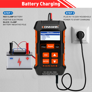 12V/10A 24V/5A Blei-Säure AGM GEL EFB Batterietester Ladegerät Batterie-Pulsreparaturwerkzeug KONNWEI KW520 Auto-Batterie-Prüfgerät - Product Image 4