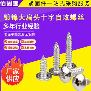 Large Flat Head Self Tapping <b>Screws</b> Phillips Drive Right Hand Thread Grade A Plain Carbon Steel Construction Industry Use - Product Image 4