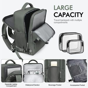 Mochila de Viaje Multifuncional con Puerto de Carga USB, Diseño Aprobado para Vuelos, Gran Capacidad y Respaldo Cómodo - Product Image 5