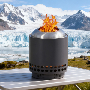 Braciere da tavolo moderno per giardino, terrazza e campeggio con struttura in acciaio inossidabile senza fumo - Product Image 3