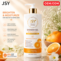 Gel Douche Éclaircissant et Hydratant à la Vitamine C et à l'Acide Hyaluronique, Nettoyage en Profondeur, Parfum Agrumes, 500 ml, Marque Blanche OEM ODM