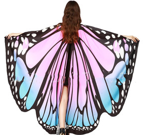 Rainbow Women Butterfly Wings Shawl Fairy <strong>Ladies</strong> Dance Costume Accessories Adult Christmas Halloween Cosplay Butterfly <strong>Cape</strong> - Product Image 2