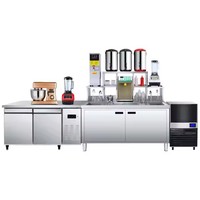 Nouvelle machine distributrice de bubble tea commerciale avec comptoir de présentation, équipement de réfrigération et d'échange de chaleur, armoire congélateur en acier inoxydable