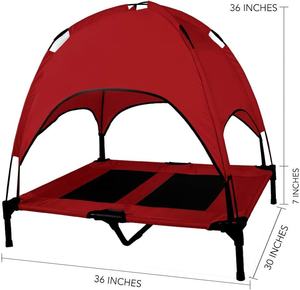 Cama seca para perros a prueba de masticación con dosel extraíble cama de cuna acrílica cama para perros con capucha uso interior y exterior - Product Image 1