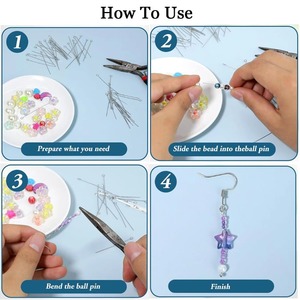 Sunling 100 pièces Épingles à tête ouverte en acier inoxydable pour la création de bijoux DIY (<span class=keywords><strong>perles</strong></span>, boucles d'oreilles, colliers, pendentifs, bracelets) - Product Image 6