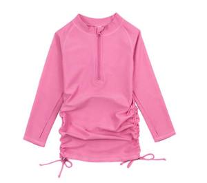 Girl Rashguard <strong>Shirt</strong> Recycled Ribbed Fabric UPF Swimsuit <strong>Tee</strong> Skin-Friendly for Children - Product Image 4