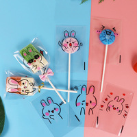 Modèle d'expression du visage sac d'opp transparent mignon et divers visage souriant imprimé petits sacs de bonbons cadeaux
