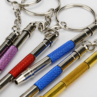Mini tournevis porte-clés 15 mm, tige en acier au carbone, lame en acier 45, outil de réparation portable