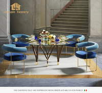Italienische leichte Luxus kalte Jade Luxus Steintisch Luxus Villa Restaurant Esszimmer runden Tisch Haushalt