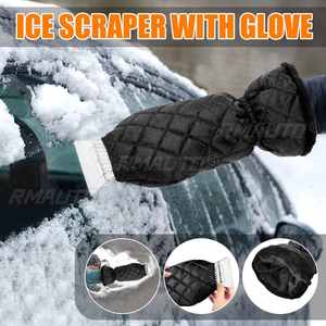 Grattoir à glace avec gants chauffants, pelle à neige pour pare-brise de voiture, nettoyage des rayures de la glace, déneigeur de pare-brise de voiture pour l'hiver - Product Image 1