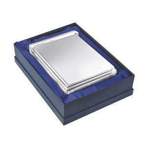 Porte-mémo Maxi Lux 170x225 mm, boîte de rangement pour bloc-notes en métal argenté - Product Image 1