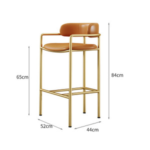 Sillas de Bar Leon Home de Estilo Italiano Minimalista, Diseño de Lujo de Alta Calidad con Respaldo de Terciopelo para el Hogar - Product Image 6