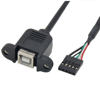 Cable de Datos DuPont USB 5 Pines a USB 2.0 BF con Revestimiento de PVC y Montaje en Panel con Bloqueo de Tornillo para Altavoces y Monitores
