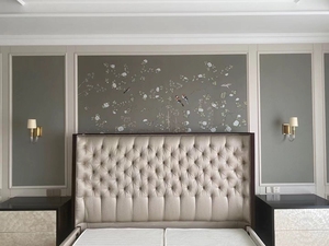 <span class=keywords><strong>Papier</strong></span> <span class=keywords><strong>peint</strong></span> en soie <span class=keywords><strong>peint</strong></span> à la main de style oriental, oiseaux et fleurs chinoises - Product Image 4