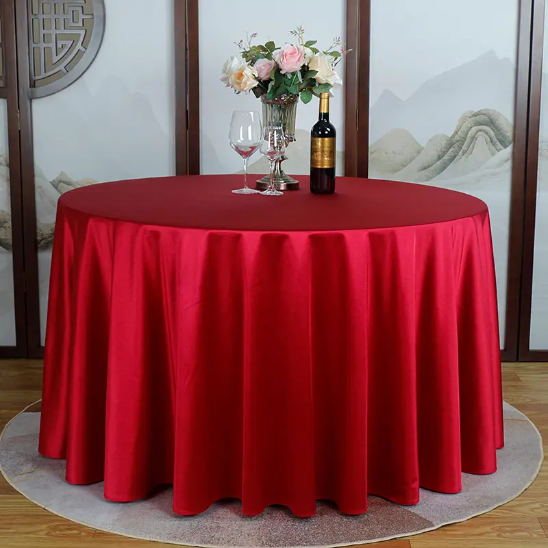 Mantel de terciopelo y seda de licra, cubierta de mesa redonda de LICRA para boda, precio de fábrica