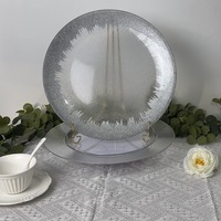 Assiette de Présentation Luxe Rétro en Plastique Écologique Dorée pour Hôtels, Banquets et Mariages
