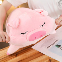 A658 Oreiller en peluche gros cochon Poupée en peluche cochon doux Cadeaux pour enfants Anniversaire Saint-Valentin Noël Cochon rose OEM Peluche jouet