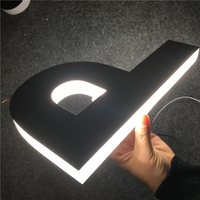 Lettres rétroéclairées personnalisées en acier inoxydable, logo 3D rétroéclairé, enseigne en métal rétroéclairée pour mur de magasin, signalétique commerciale