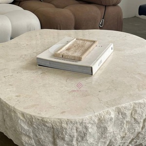 <span class=keywords><strong>Table</strong></span> basse <span class=keywords><strong>de</strong></span> luxe en <span class=keywords><strong>marbre</strong></span> naturel calcaire Pièce maîtresse <span class=keywords><strong>de</strong></span> salon artistique design moderne - Product Image 4